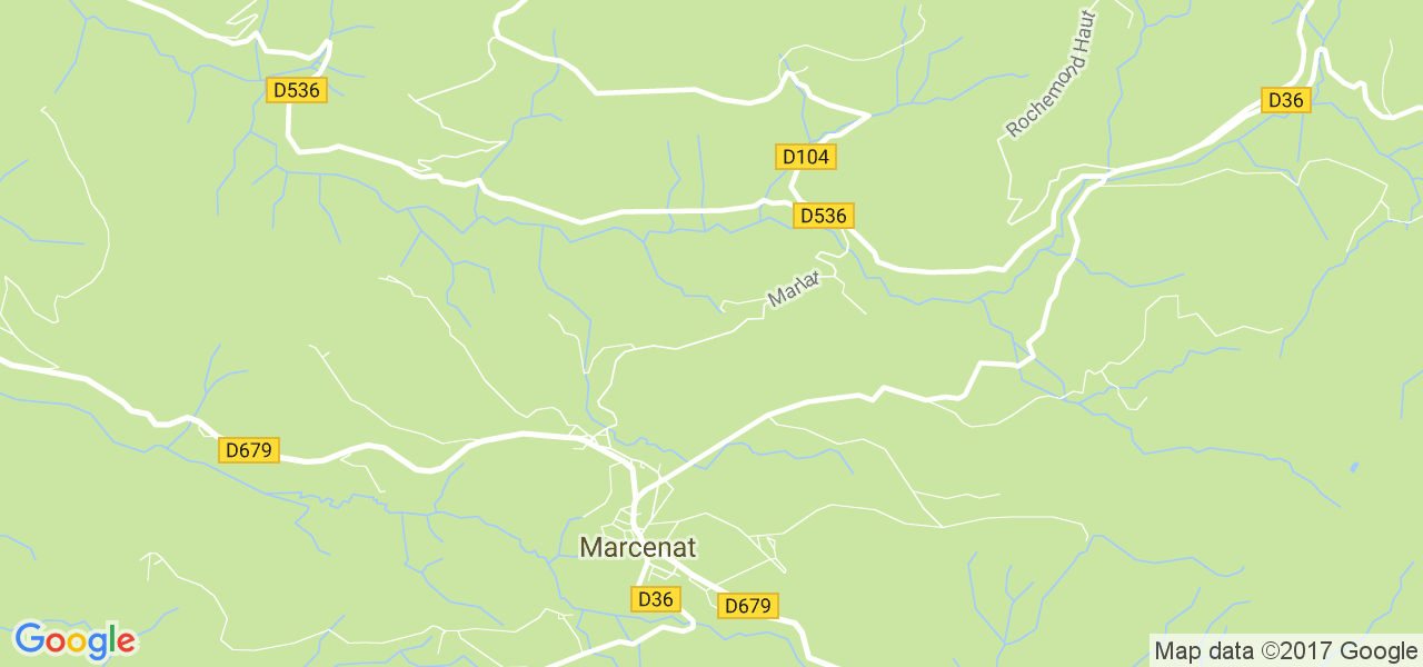 map de la ville de Marcenat