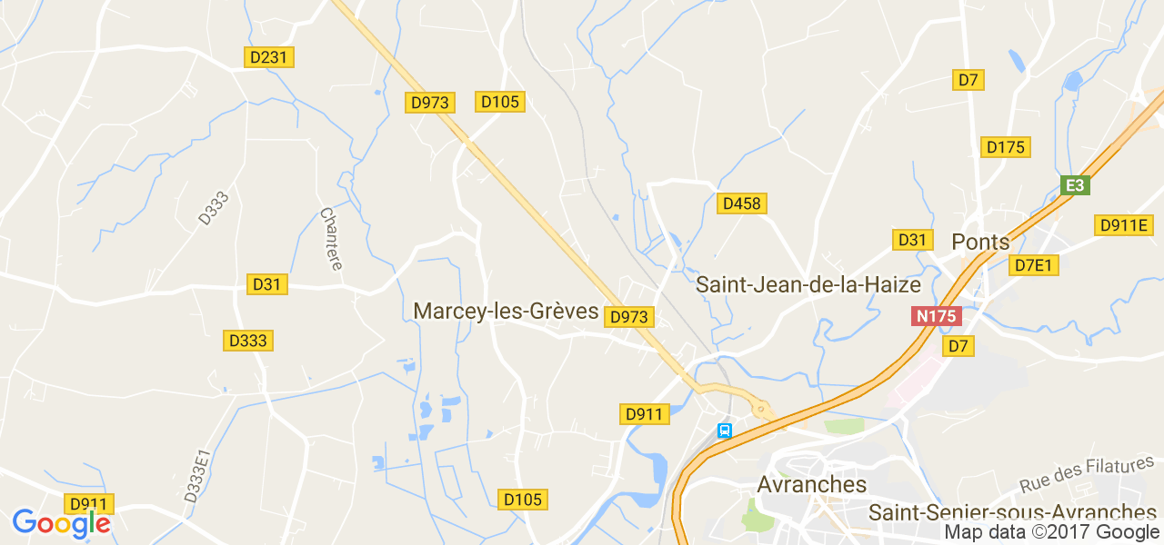 map de la ville de Marcey-les-Grèves