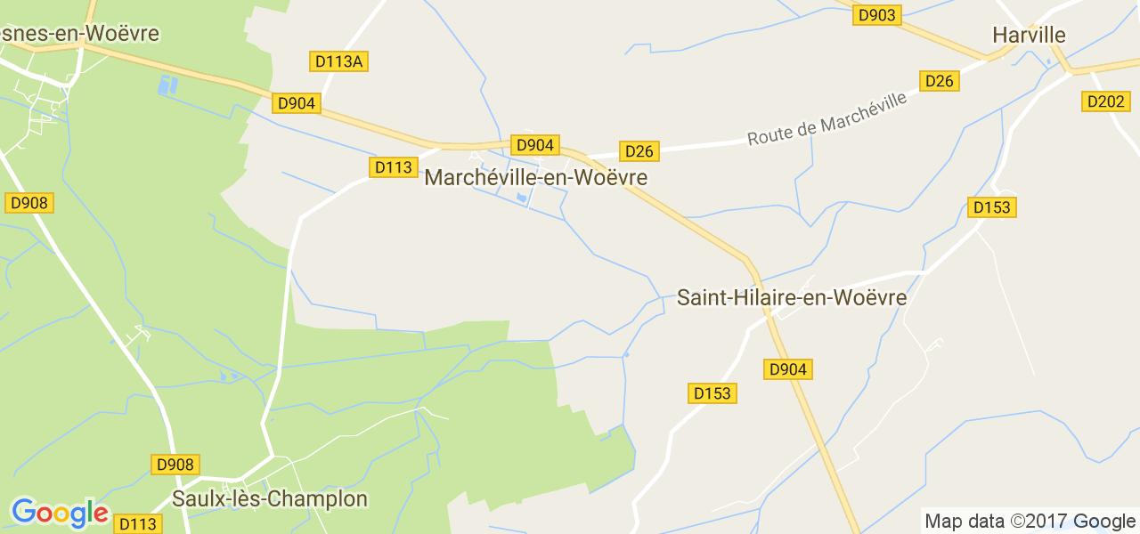 map de la ville de Marchéville-en-Woëvre