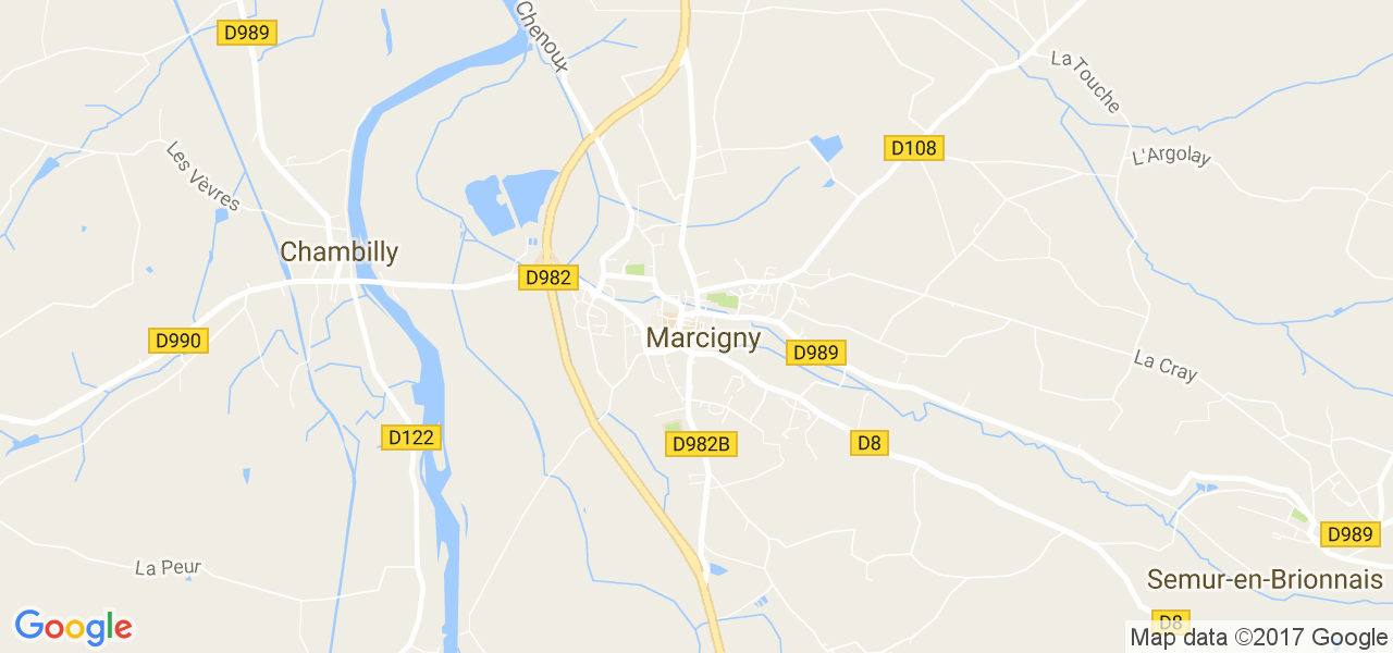 map de la ville de Marcigny