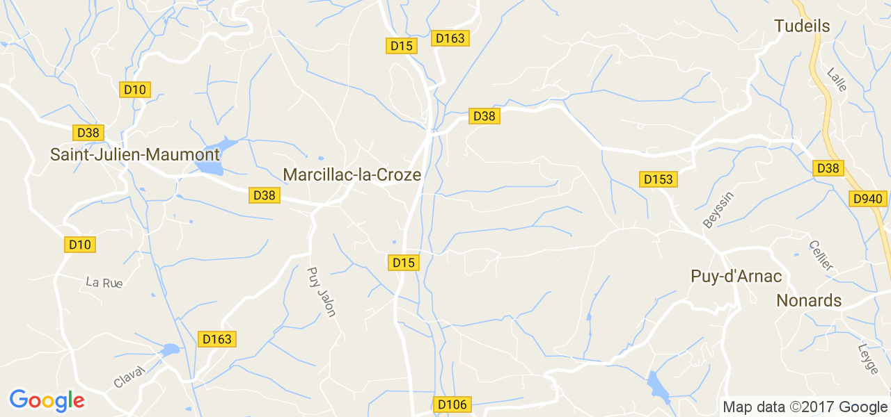 map de la ville de Marcillac-la-Croze