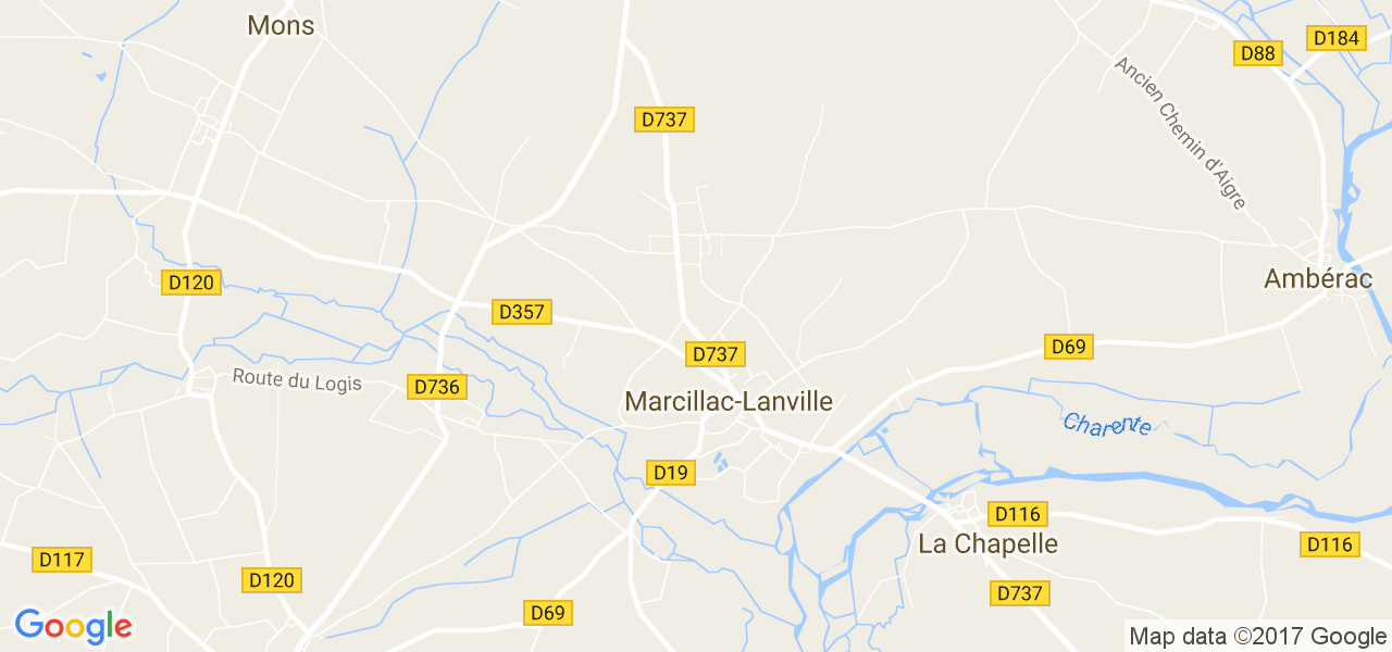 map de la ville de Marcillac-Lanville