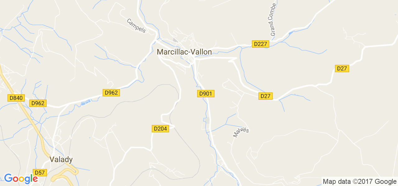 map de la ville de Marcillac-Vallon