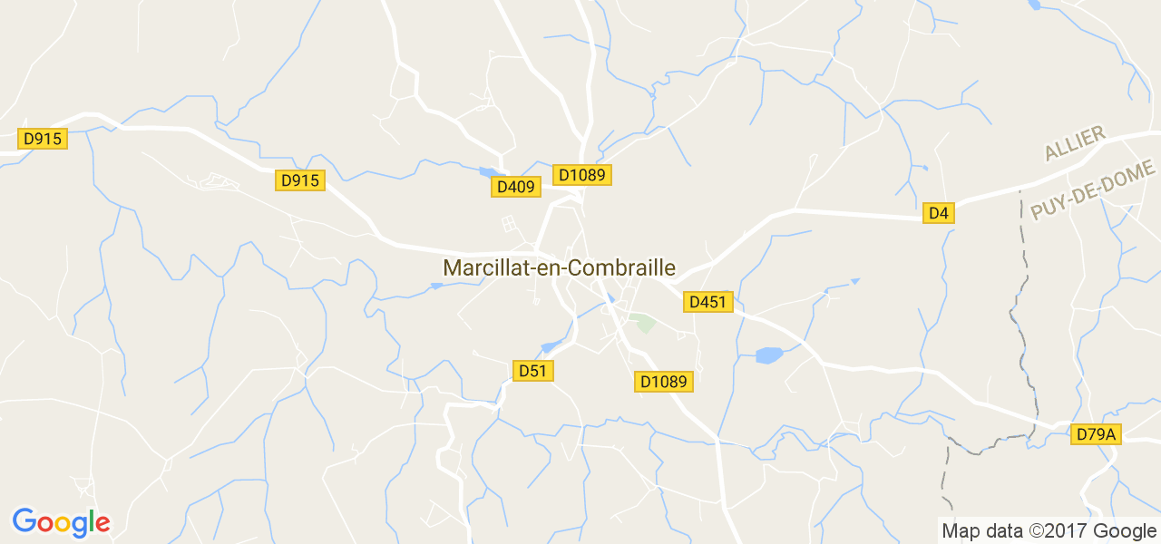 map de la ville de Marcillat-en-Combraille