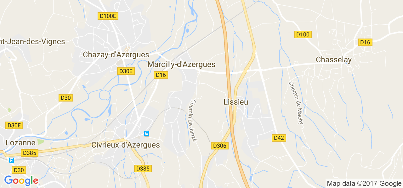 map de la ville de Marcilly-d'Azergues