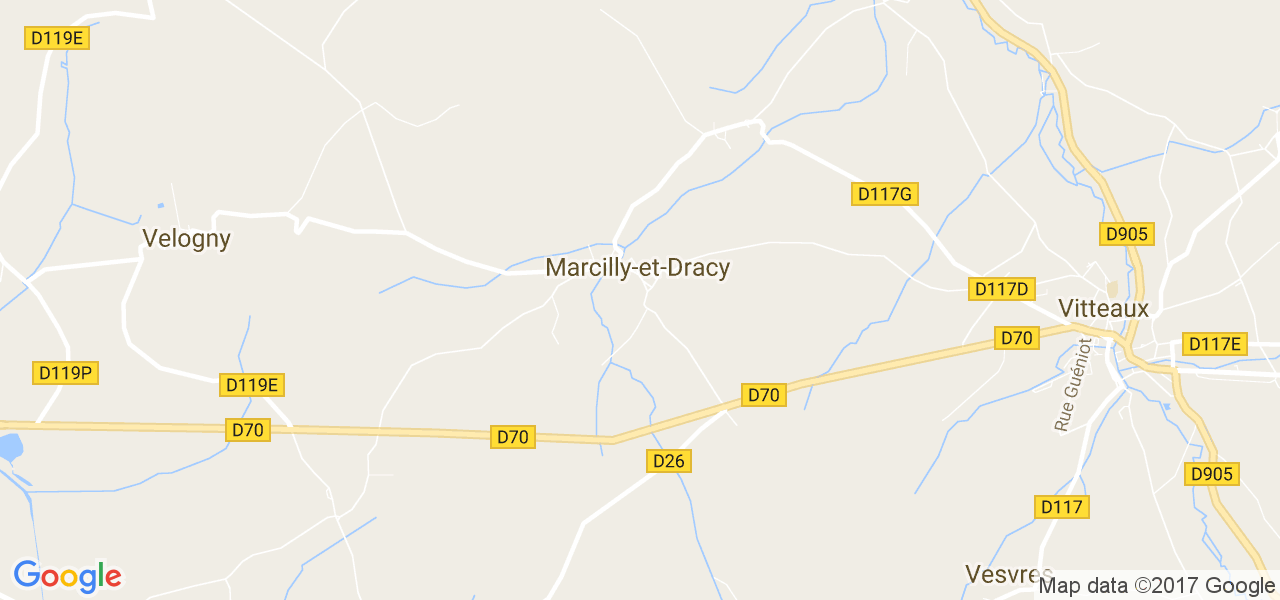 map de la ville de Marcilly-et-Dracy