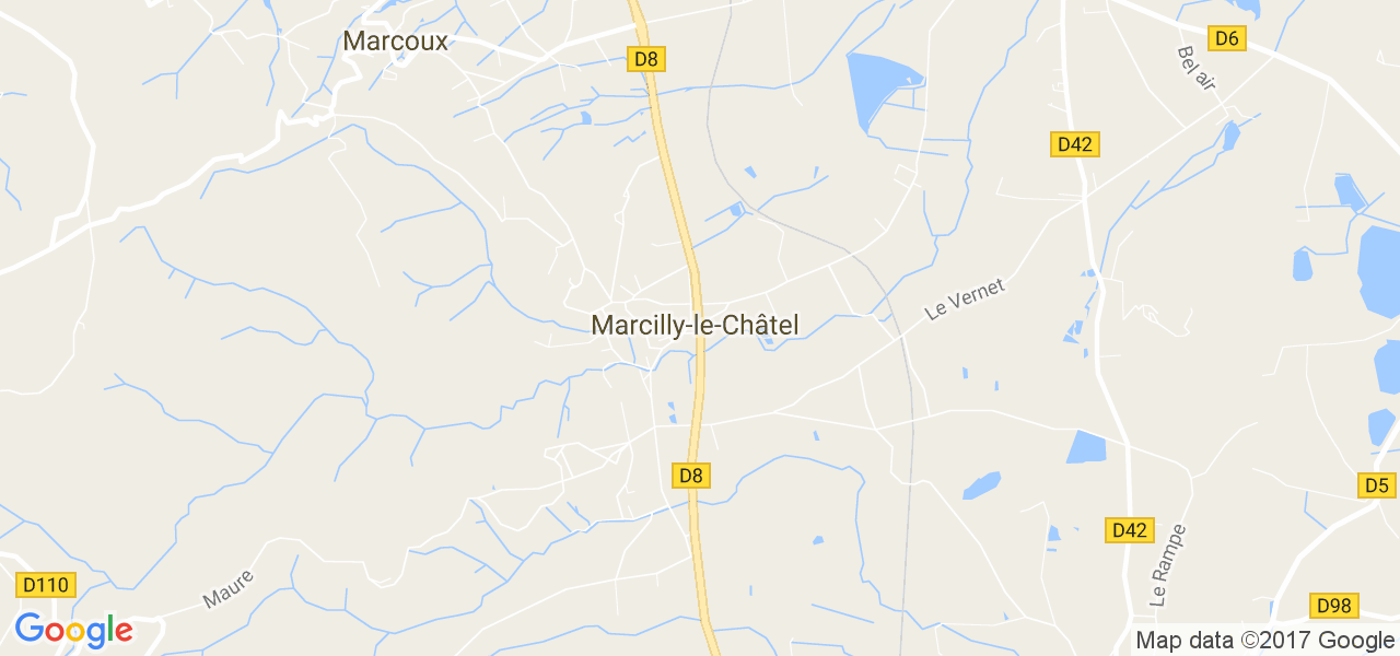 map de la ville de Marcilly-le-Châtel