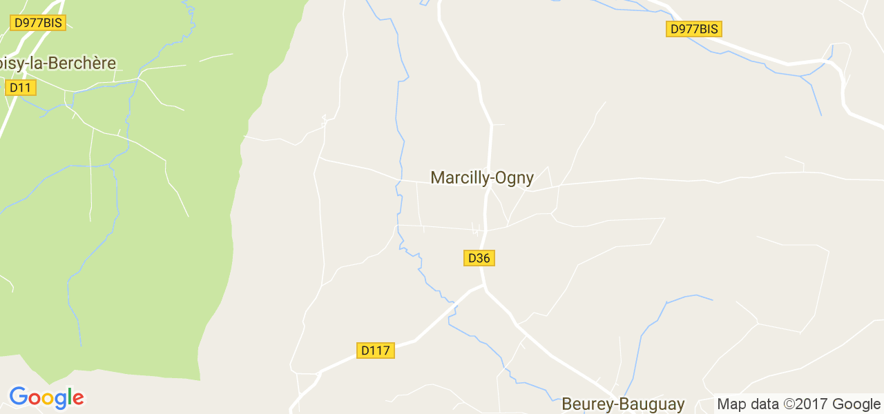 map de la ville de Marcilly-Ogny