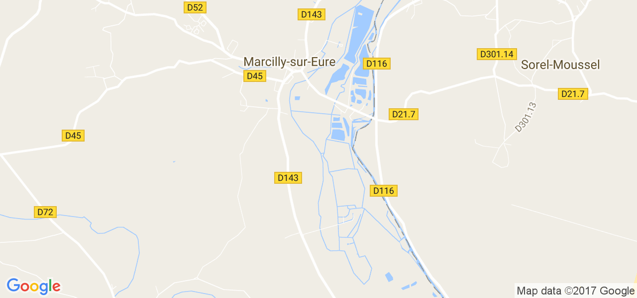 map de la ville de Marcilly-sur-Eure