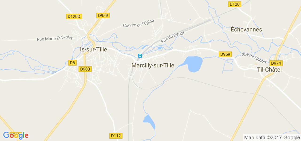 map de la ville de Marcilly-sur-Tille