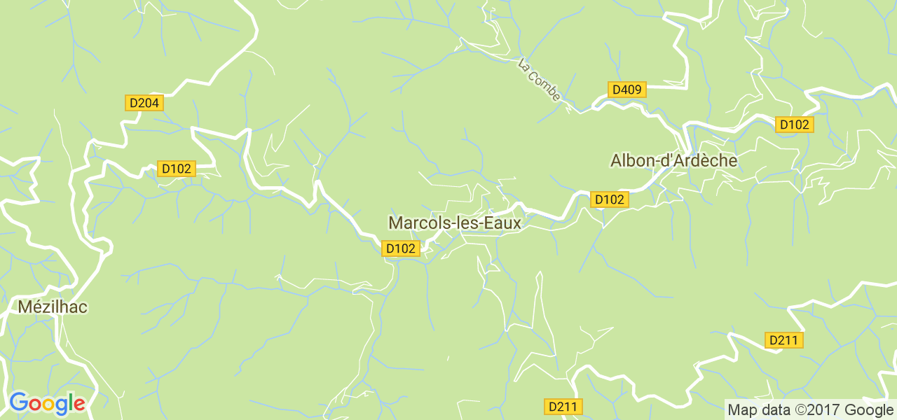 map de la ville de Marcols-les-Eaux