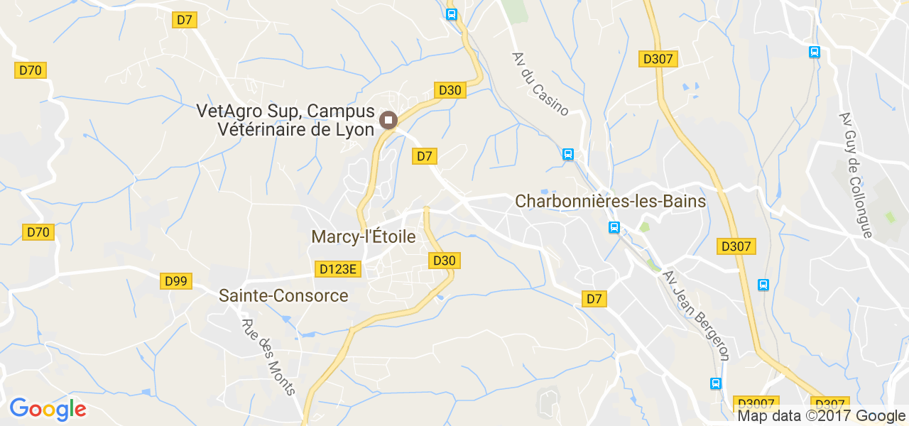 map de la ville de Marcy-l'Étoile