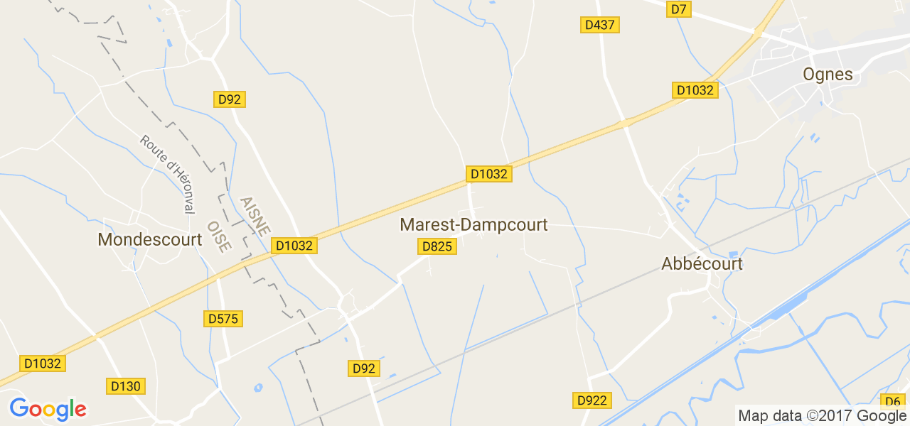 map de la ville de Marest-Dampcourt