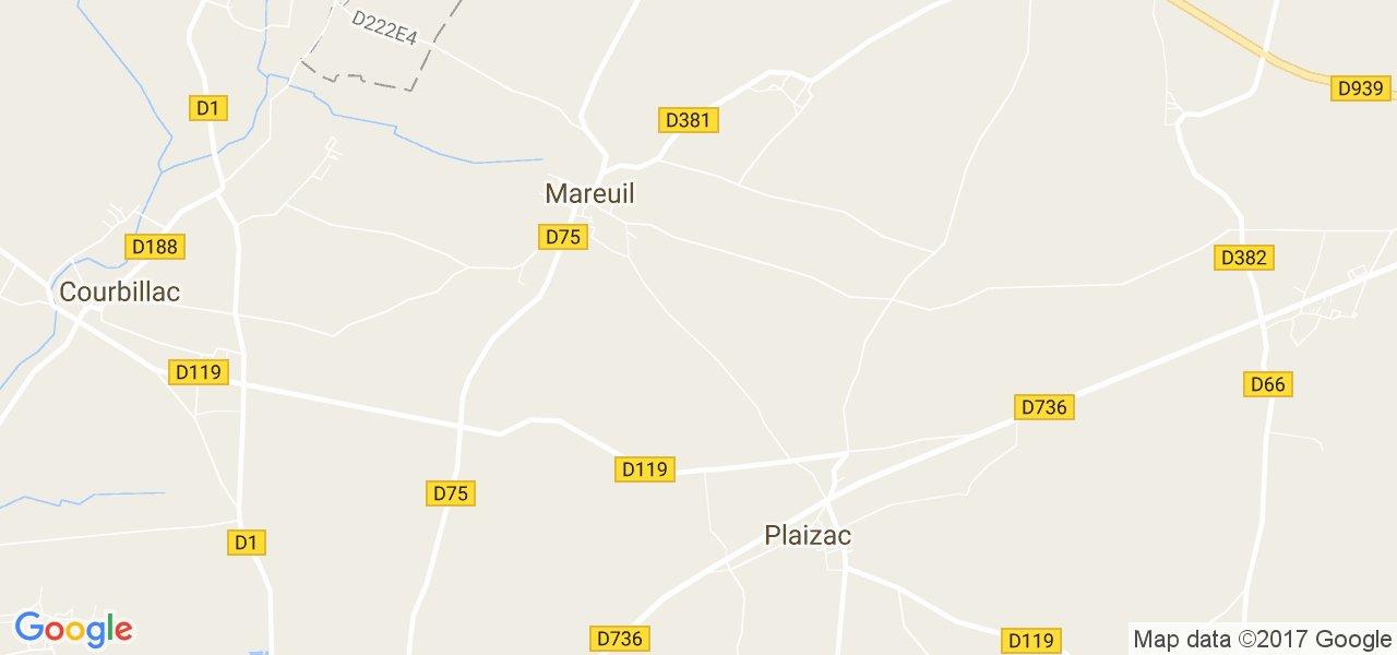 map de la ville de Mareuil