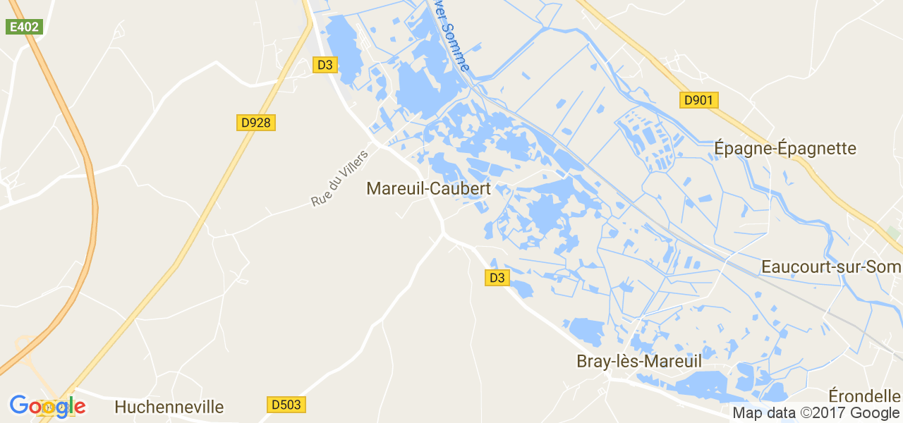 map de la ville de Mareuil-Caubert