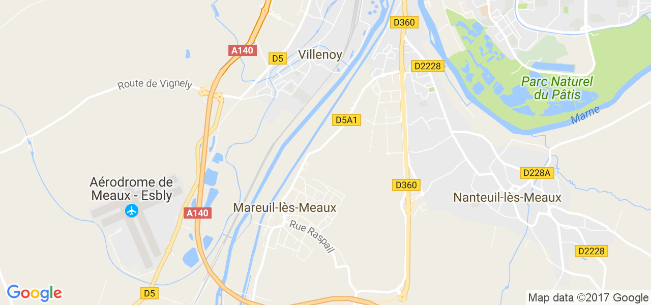 map de la ville de Mareuil-lès-Meaux