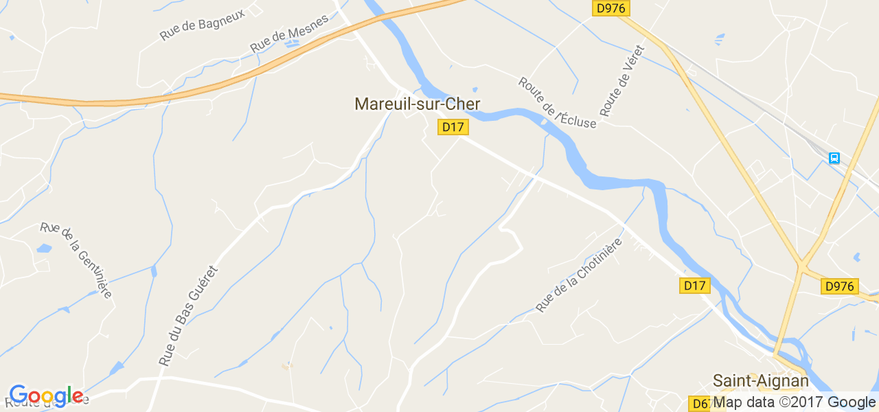 map de la ville de Mareuil-sur-Cher