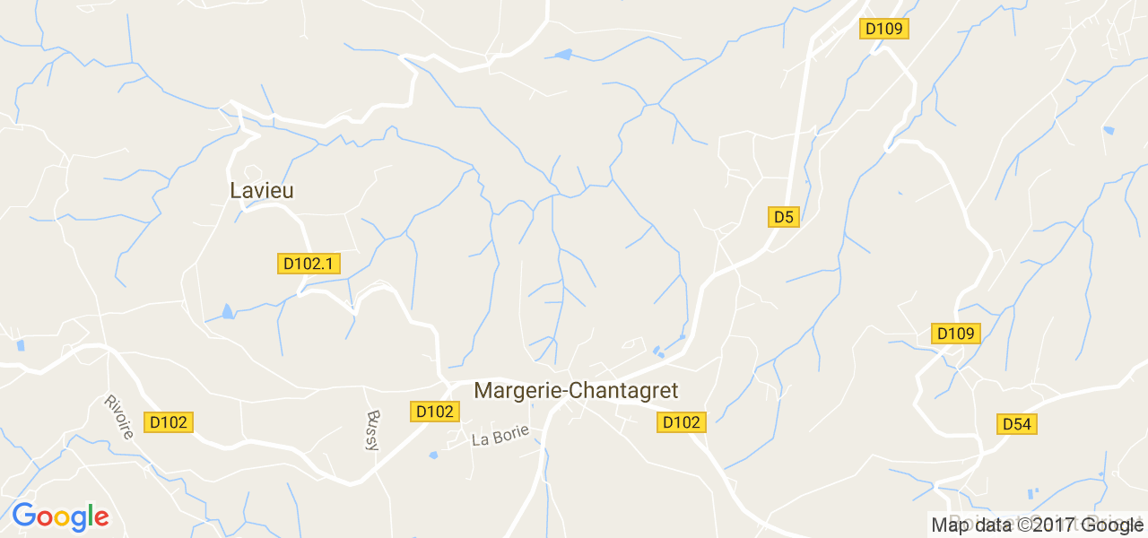 map de la ville de Margerie-Chantagret