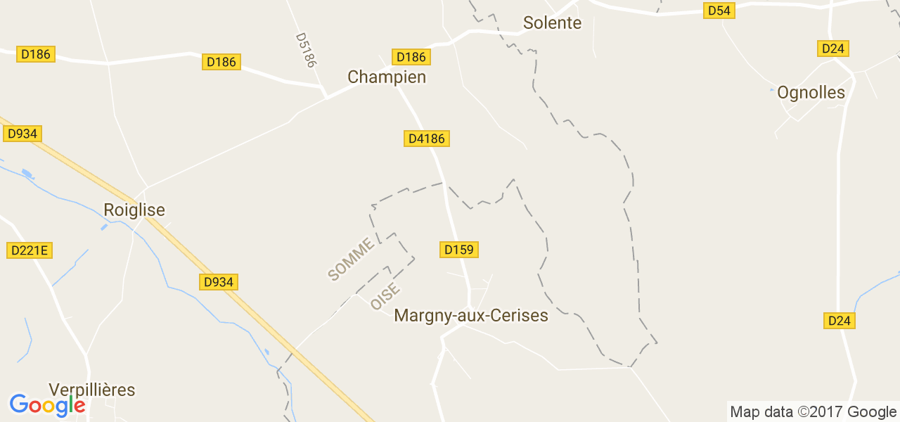 map de la ville de Margny-aux-Cerises