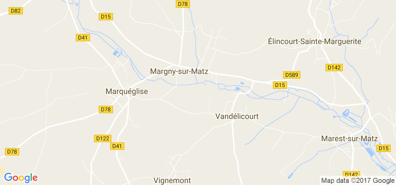 map de la ville de Margny-sur-Matz