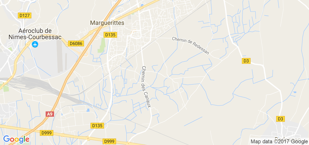 map de la ville de Marguerittes