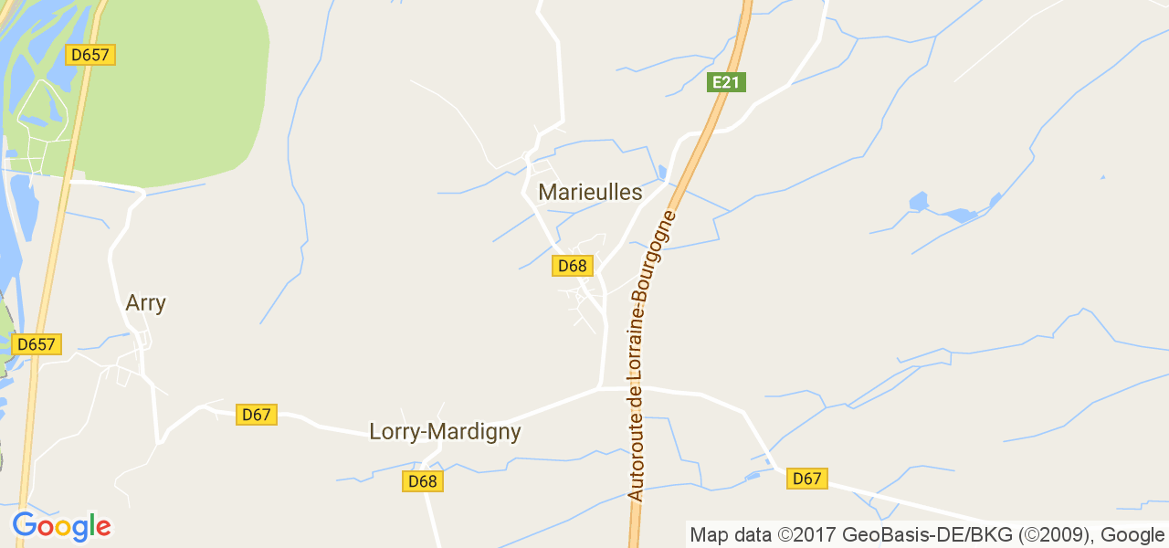 map de la ville de Marieulles