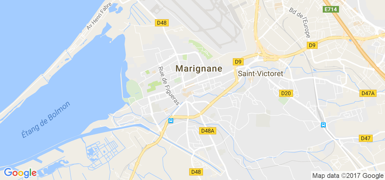 map de la ville de Marignane