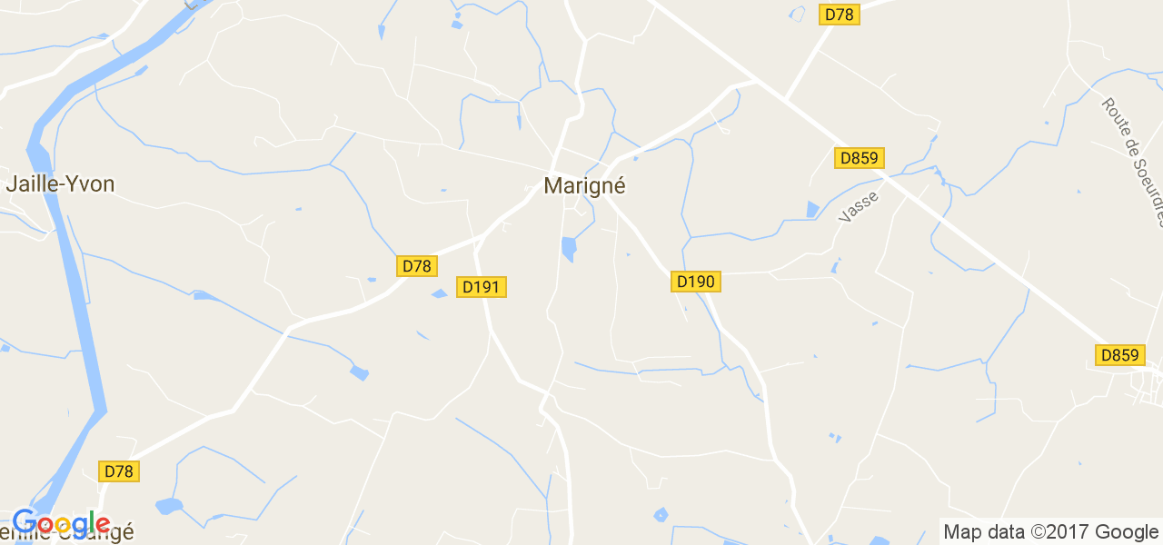 map de la ville de Marigné