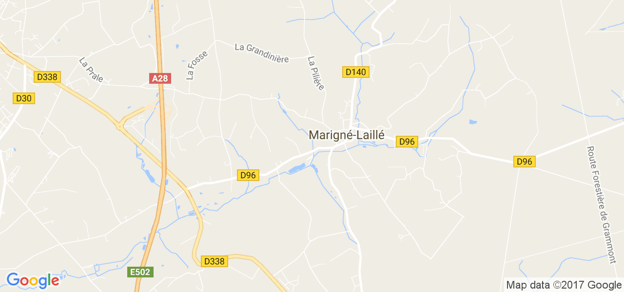 map de la ville de Marigné-Laillé