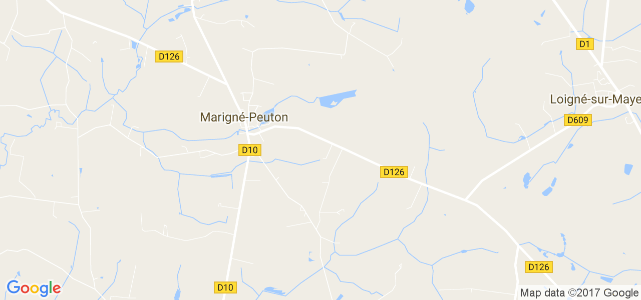 map de la ville de Marigné-Peuton