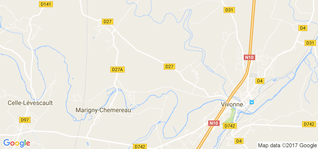 map de la ville de Marigny-Chemereau