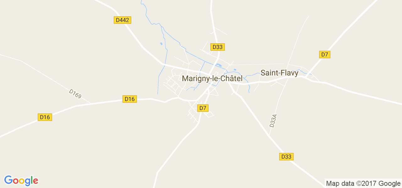 map de la ville de Marigny-le-Châtel