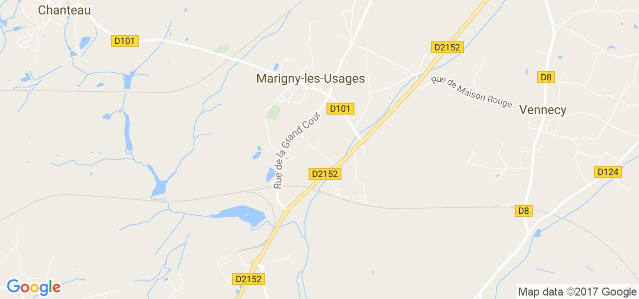 map de la ville de Marigny-les-Usages