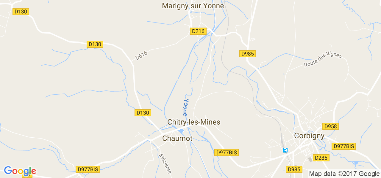 map de la ville de Marigny-sur-Yonne