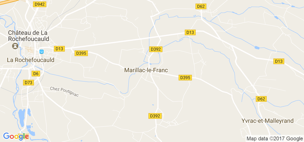 map de la ville de Marillac-le-Franc