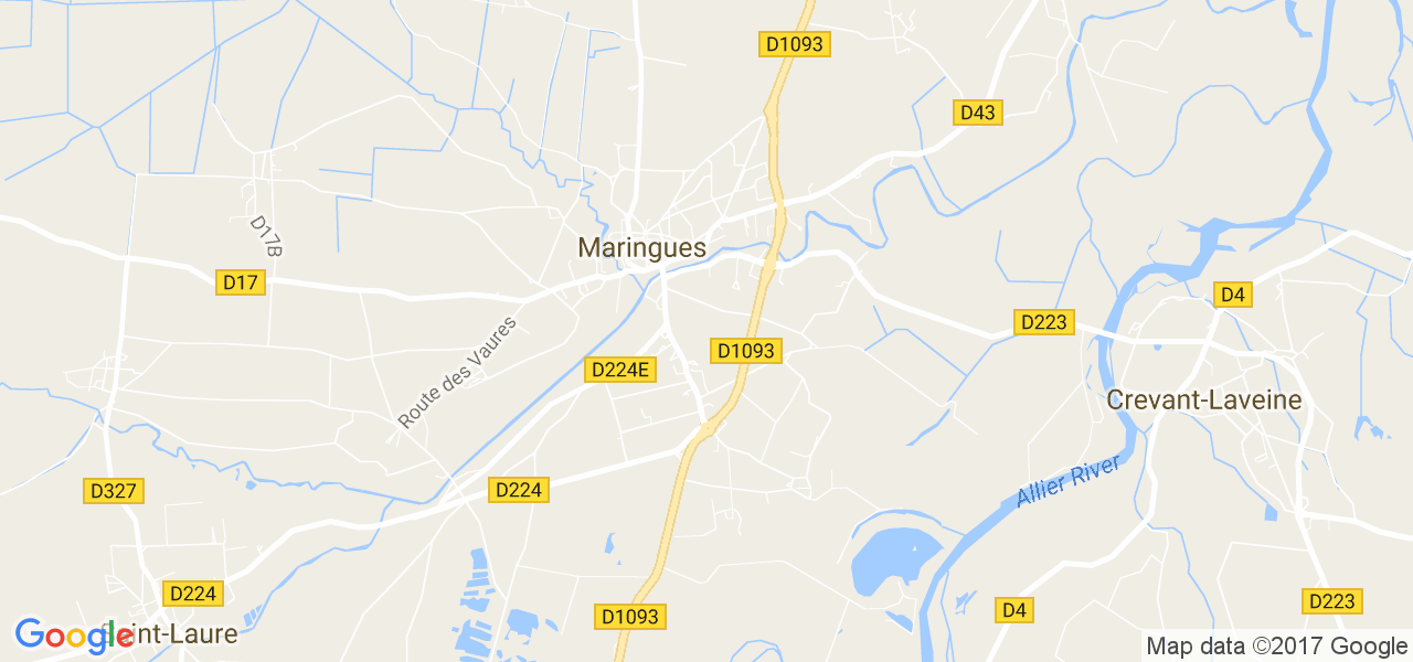 map de la ville de Maringues