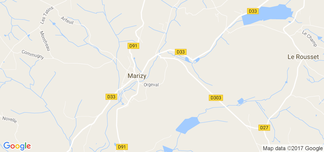 map de la ville de Marizy