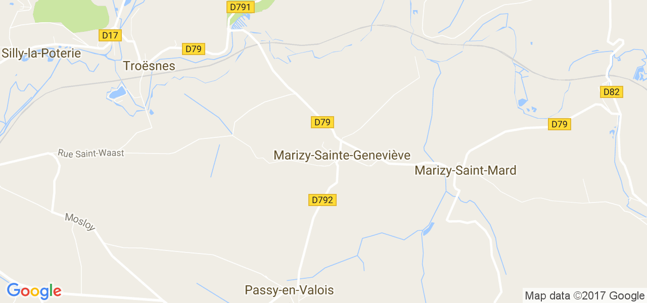 map de la ville de Marizy-Sainte-Geneviève