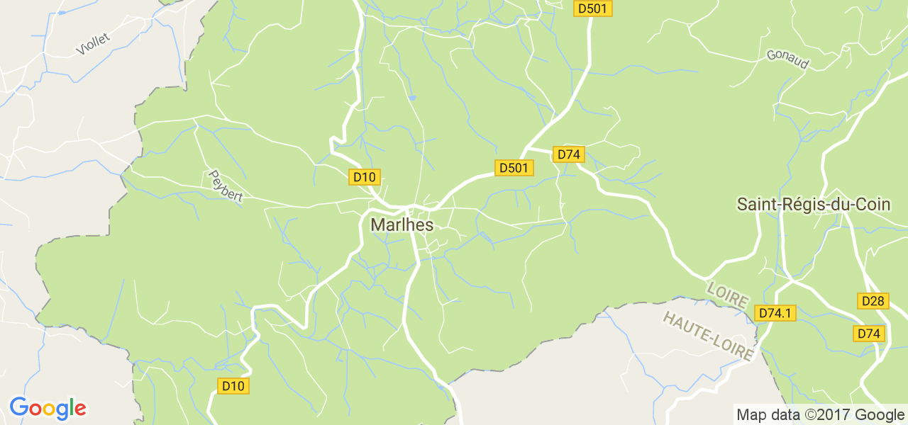 map de la ville de Marlhes