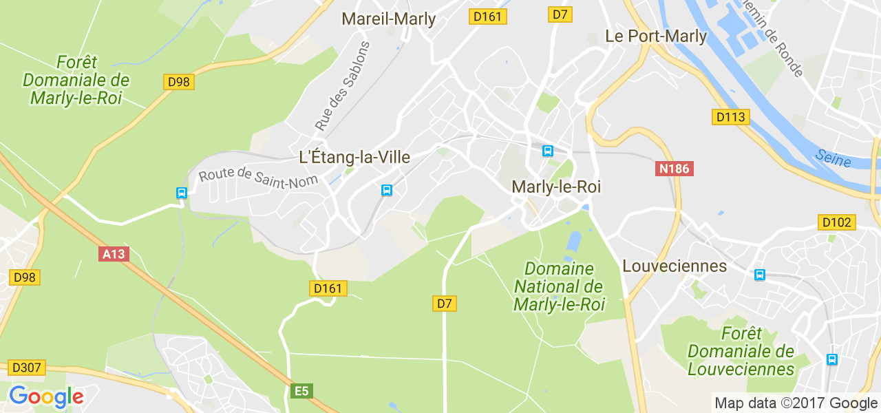 map de la ville de Marly-le-Roi