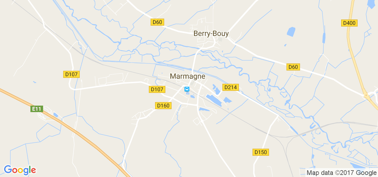 map de la ville de Marmagne