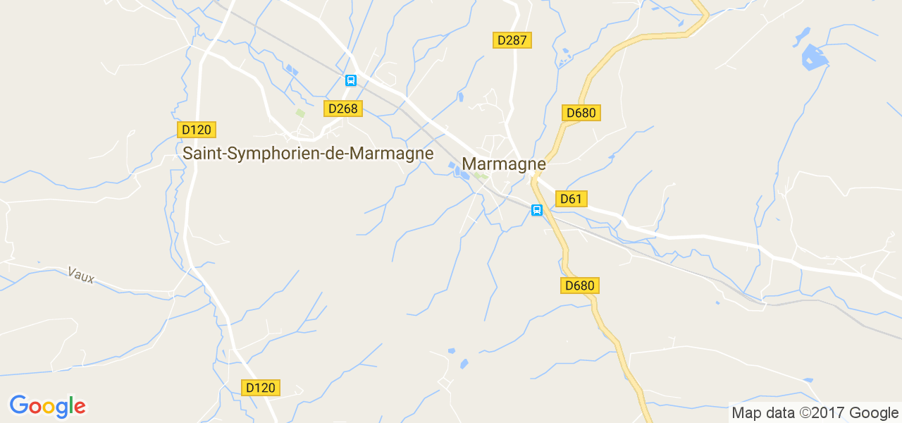 map de la ville de Marmagne