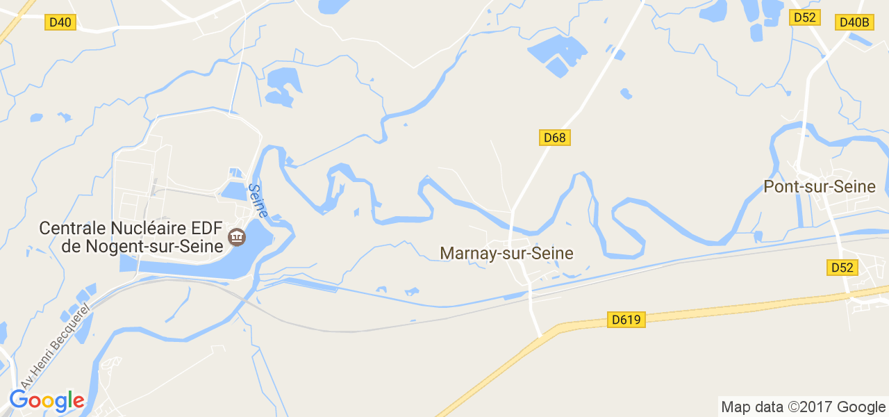 map de la ville de Marnay-sur-Seine