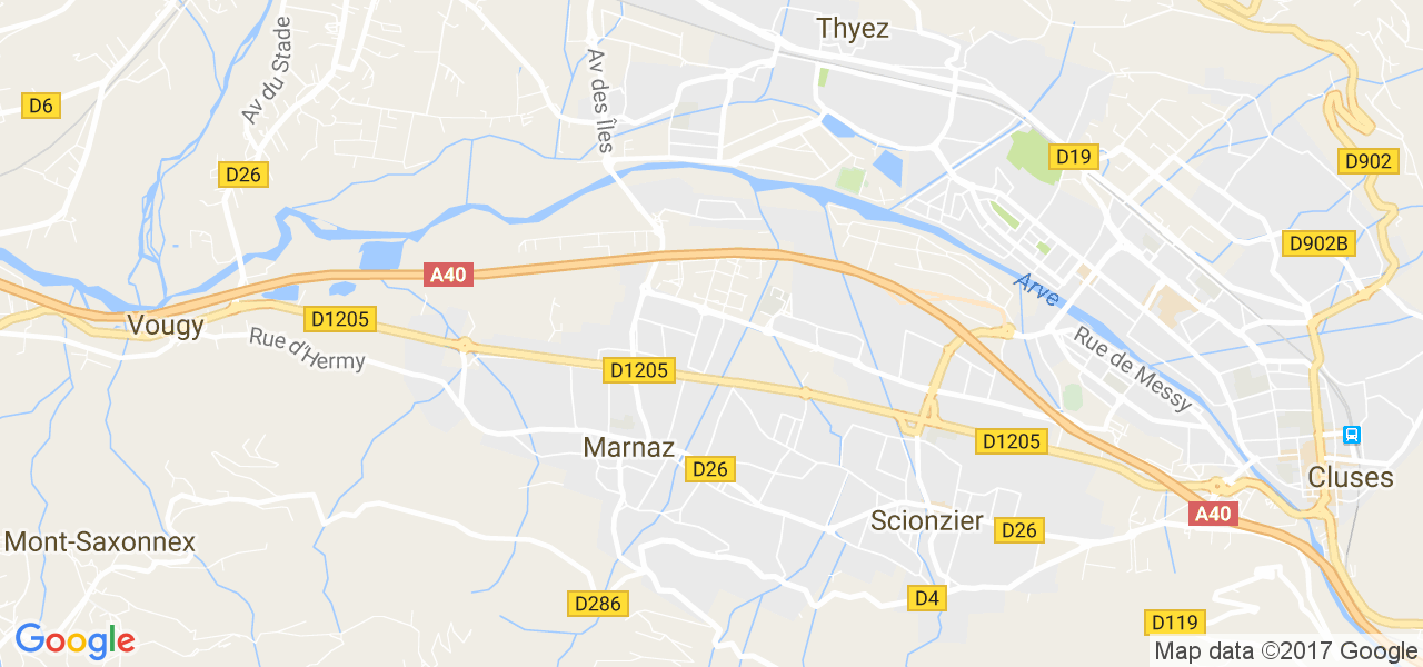 map de la ville de Marnaz