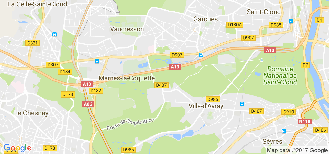 map de la ville de Marnes-la-Coquette