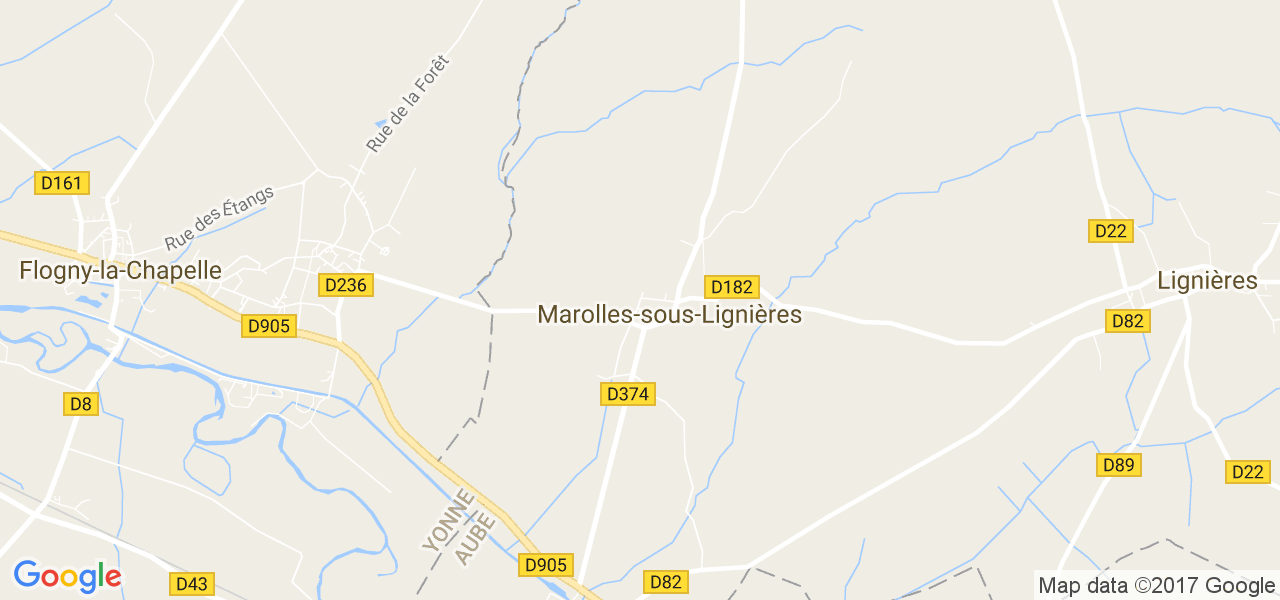 map de la ville de Marolles-sous-Lignières