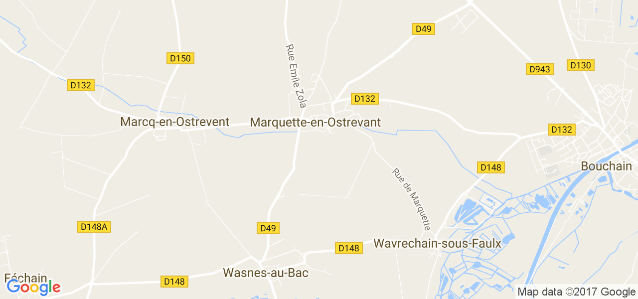 map de la ville de Marquette-en-Ostrevant