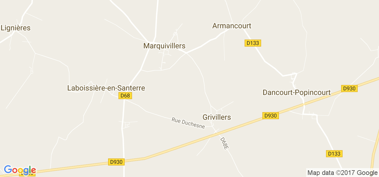 map de la ville de Marquivillers