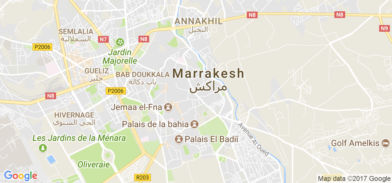 map de la ville de Marrakech