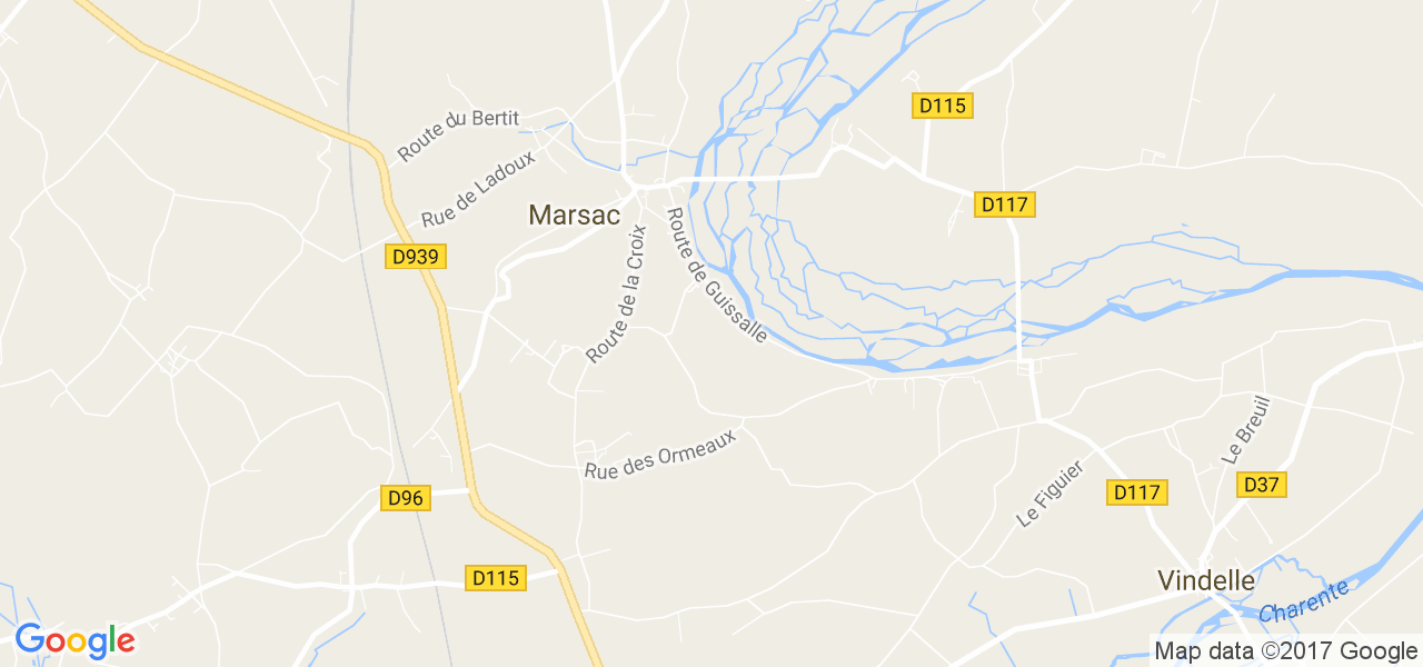 map de la ville de Marsac